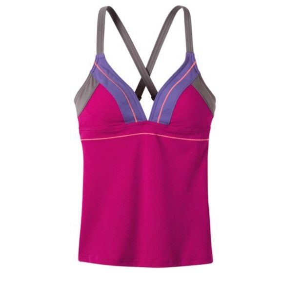 Prana Alta Tankini Rich Fuchsia Multi-Color Swim Top XS - Picture 2 of 15